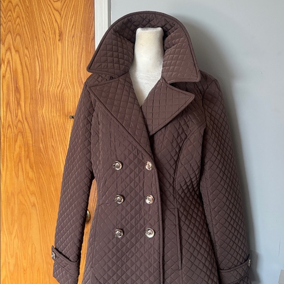 Ivanka Trump Quilted Brown Trench Coat - Picture 5 of 8